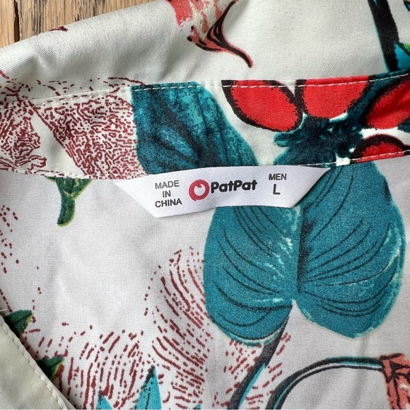 PatPat Men’s Hawaiian Print Lightweight Button Down Top Size Large - Picture 6 of 12